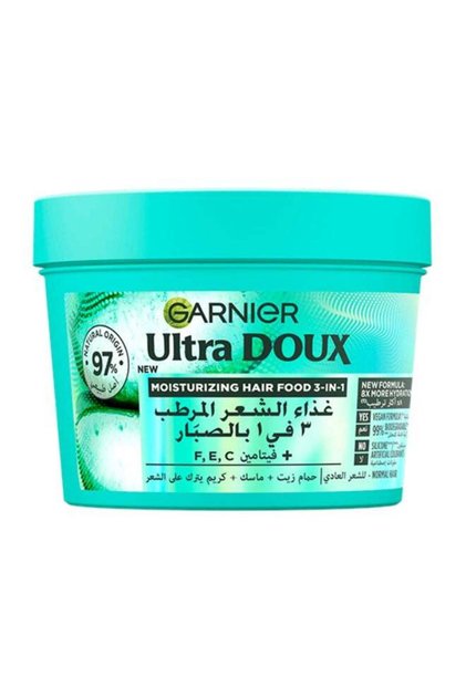غارنييه الترا دوكس غذاء الشعر المنعم 3 في 1 بالصبار- 390 مل