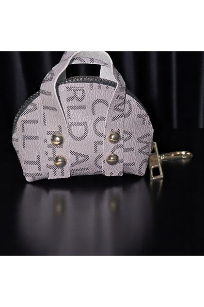 Bag Çanta Anahtarlık Şarj Çantası Mini Fermuarlı -Kahverengi Kulaklık Şarj Anahtar Düzenleyici