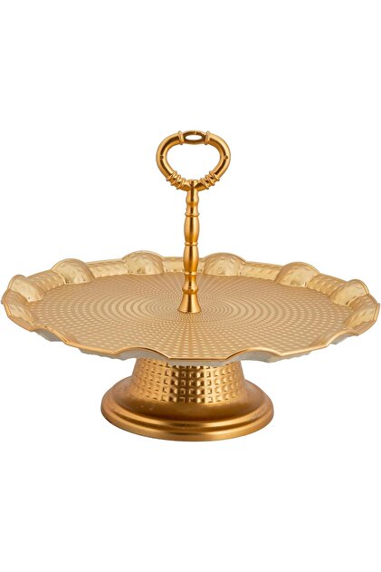 Shiel Plastic Dessert Container Single Compartment Gold Color