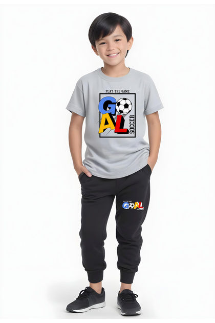 Boy's Seasonal Goal Printed Bottom-Top Suit