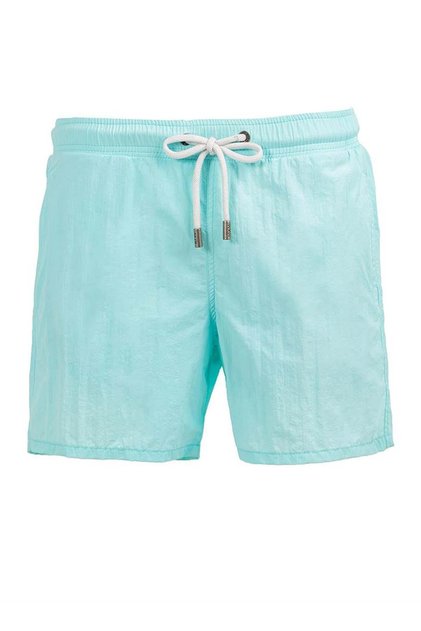 Mint Water Repellent Feature Nylon Fabric Solid Color Basic Men's Beach Sea Shorts Swimwear - 540-Mint