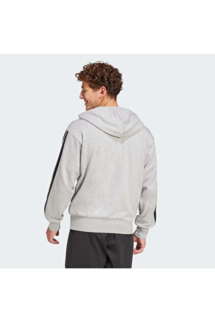 adidas Essentials 3-Stripes French Terry Full-Zip Kapüşonlu Üst