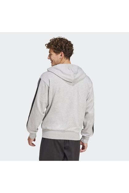 adidas Essentials 3-Stripes French Terry Full-Zip Kapüşonlu Üst