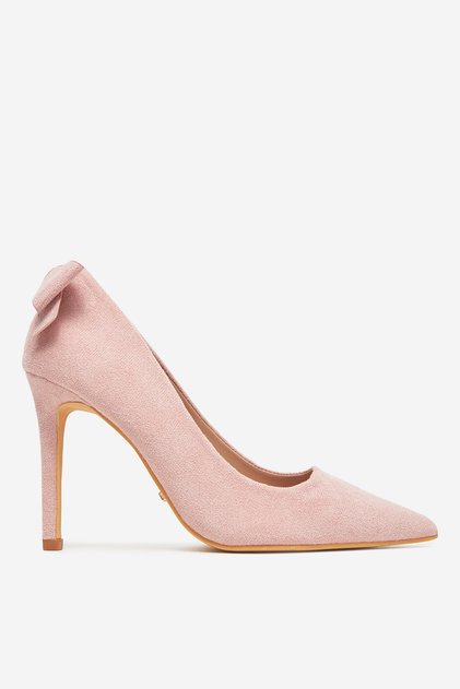Pantofi cu toc stiletto roz jos pentru femei, model 36