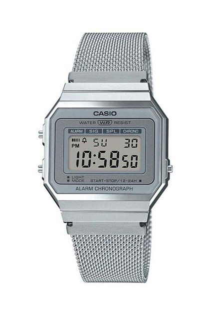 Vintage Series Stainless Steel Digital Wrist Watch A700wm-7adf Silver