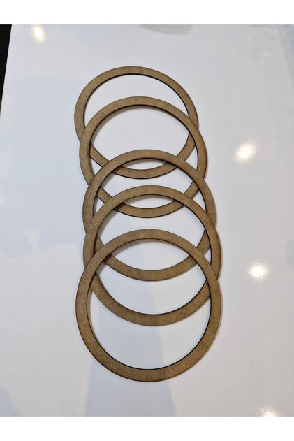 Raw MDF Screwless 18cm Diameter 5 Piece Pulley Set For Dream Catcher And Macrame Knitting