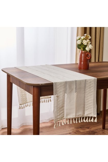 Soft Castel Runner - Beyaz - 35x145 cm