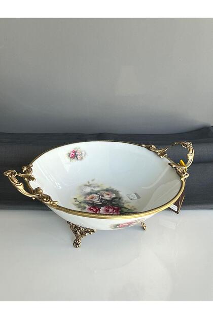 Antique Kulplu Yuvarlak Kase