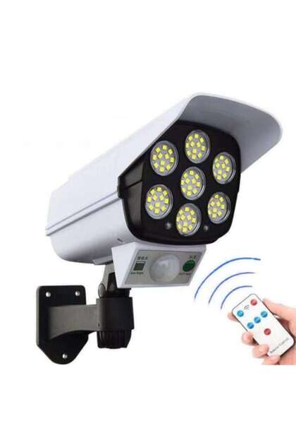 Lampa Solara Tip Camera Falsa Macvi® cu Senzor Miscare si 77 LED-uri, Panou Solar, Telecomanda, IP65