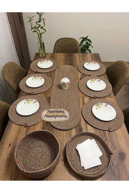 jute, placemat set, table runner, placemat, gift, tablecloth set, dining set