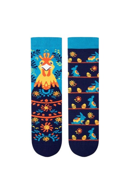 Sosete Din Bumbac Arty Socks Pui De Paste Albastru Inchis