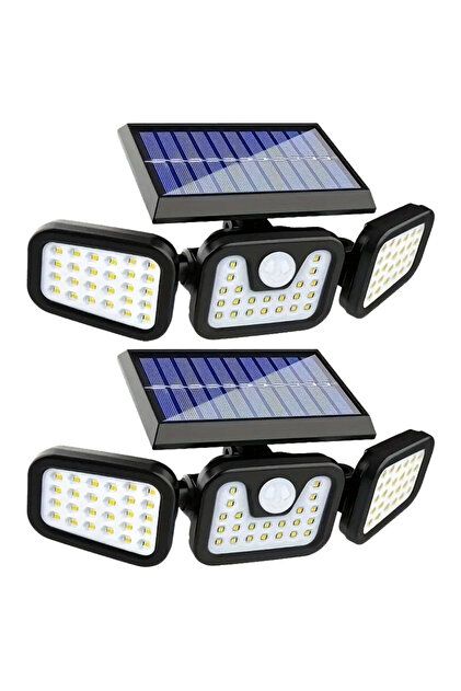 Set 2 Lampi Triple Cu Incarcare Solara, 74 X Led Smd, , Cu Senzor De Miscare Si Lumina, Brate