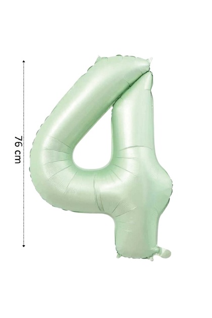 Foil Balloon 4 Number Helium Balloon 76cm Retro Green Color - 4 Year Old Balloon - Birthday Decoration - Concept