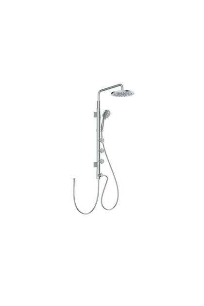 SC 40200 Complete Shower System, 250mm Rain Shower Head, 6-Function Hand Shower, Adjustable Body Jets, Exposed Thermostatic Shower Column
