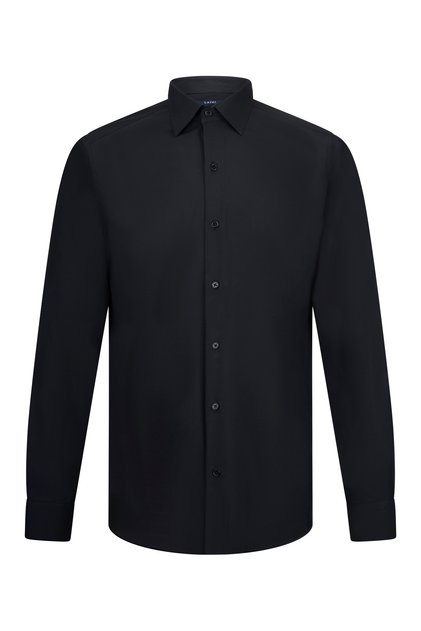 Black Comfort Fit Slim Collar Long Sleeve Shirt