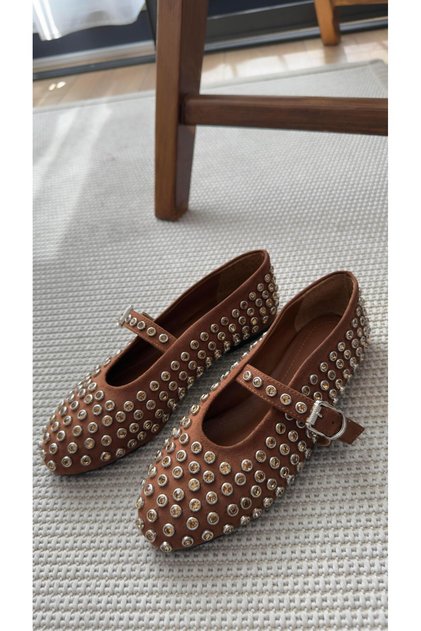 Disco Suede Tan Staple Stone Ballerinas