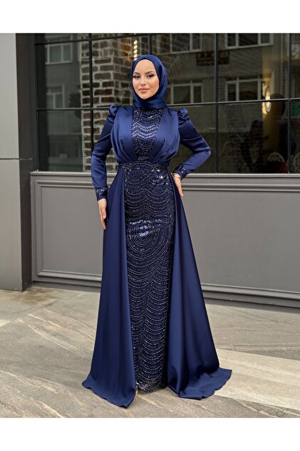 sachin and babi light blue dress Modest Evening Dress main image 0