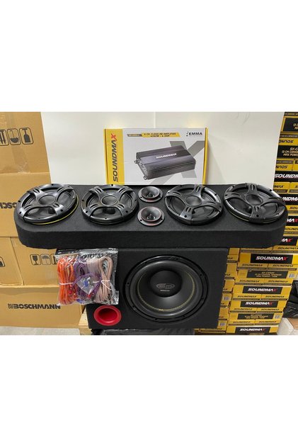 30CM 1400W BAS KABİNLİ + 2 TK. 20CM MİDRANGE 900W+ 1 TK. 10CM DOME TWEETER 600W+4 KANAL AMFİ+ KABLO
