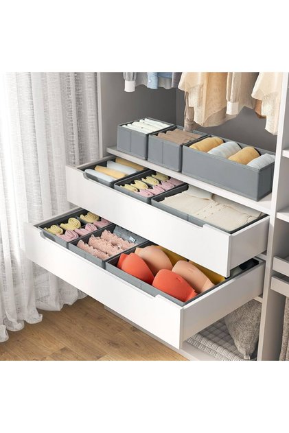 8'li Set Antrasit Çekmece İçi Organizer Seti