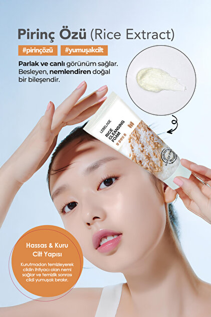 LEBELAGE Kore Pirinç Özü Içeren Aydınlatıcı Temizleme Köpüğü