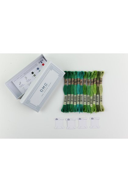 Muline Yarn Set with Box Gift - Green Colors