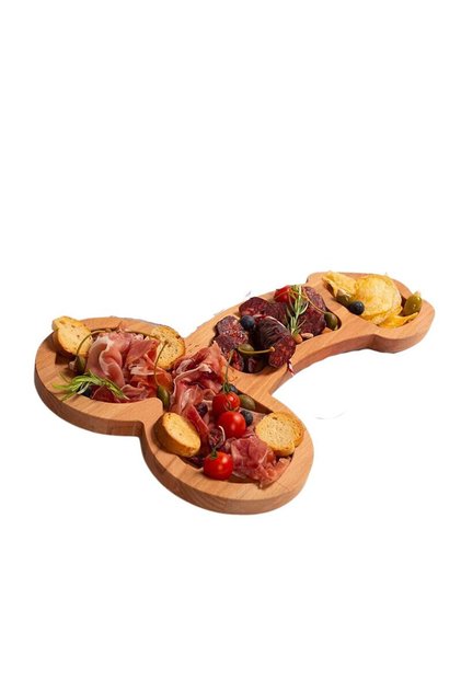 Platou de servire aperitive forma trasnita P...arada de specialitati, lemn, 43X26.5 cm