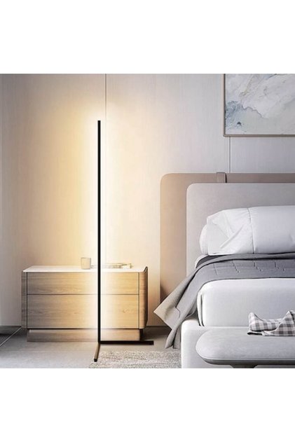 Lampă De Podea Led Model Rgb, Neagră, 140 Cm, Cu Telecomandă
