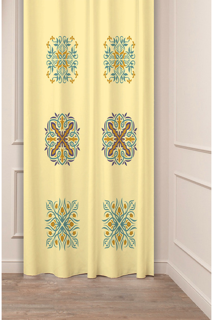 Authentic, Anatolian, Ethnic, Bohemian Patterned Special Design Digital Printed (Single Wing) Modern Stylish Background Curtain