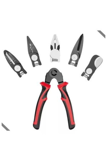 Set 5 in 1 patent multifunctional Macvi®, otel, dezizolator, cleste, sertizare, taietor, foarfeca