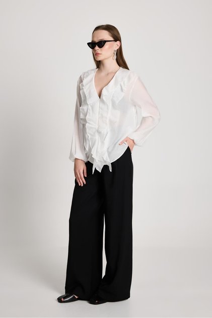 Esmee Ruffled Blouse White 29165