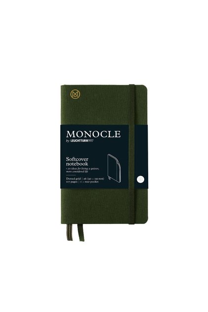 X Monocle Limited Edition Notebook A6, Soft Cover, 128 Dotted Pages Olive 369726