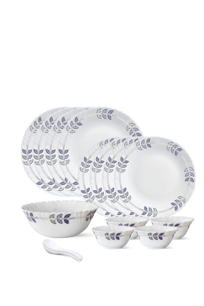 15 Pieces Opalware Dinner Set | Microwave, Dishwasher & Frezzer Safe | Floret Dinnerware Set