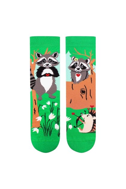 Памучни чорапи Arty Socks Raccoons в Love Green