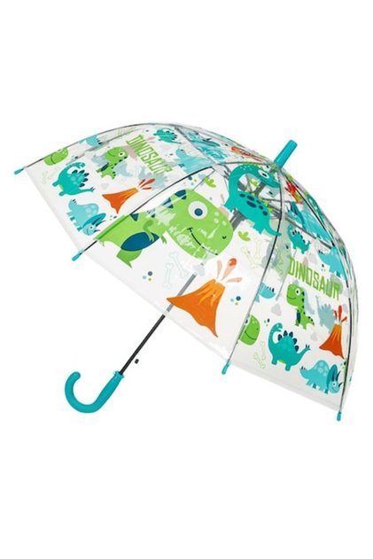 Umbrelă Pentru Copii Cu Mâner, Automată, Transparentă, Cu Dinozauri, 65cm