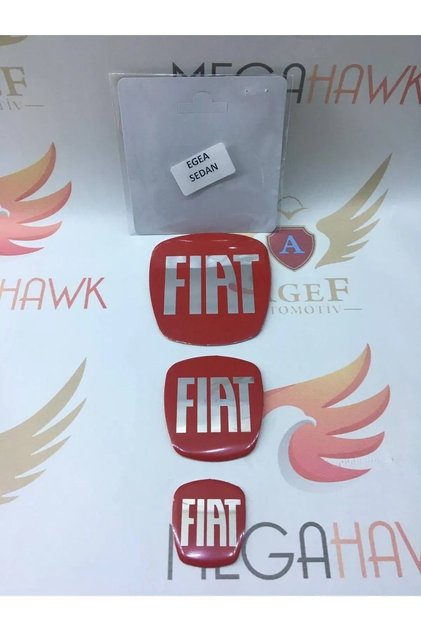 Fiat Egea Sedan Logo Set Logo Steering Wheel Louver Trunk Coat of Arms (Not Fit Other Car Models)