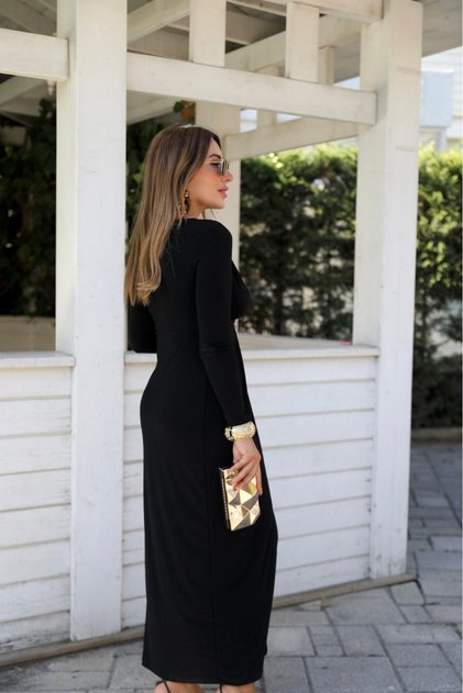 Women's Sandy Fabric Front Knotted Maxi Dress
