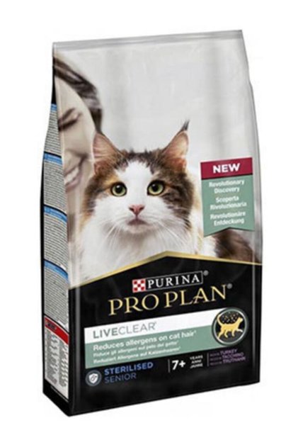 Liveclear 7 Hindili Alerjen Azaltan Kısırlaştırılmış Yaşlı Kedi Maması 1,4 Kg