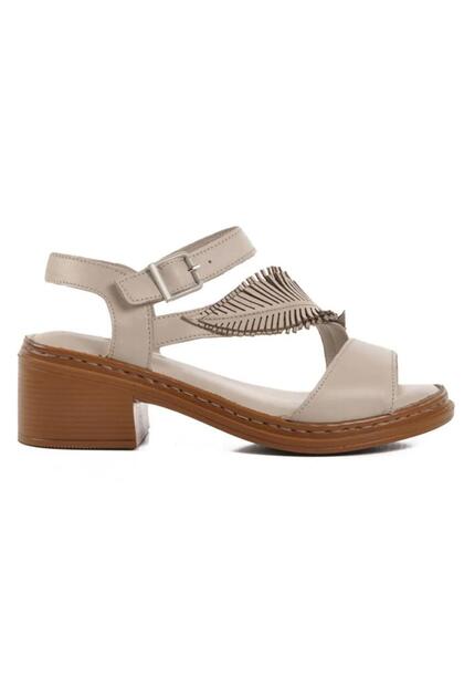 25020310Y Women's Genuine Leather Heeled Sandals