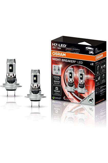 Osram H7 Night Breaker LED Speed,trafiğe çıkma onaylı, 6000 K