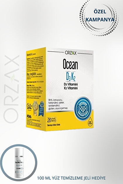 Ocean D3 K2 Damla 20 ml D3 ve k2 vitamini içeren takviye edici