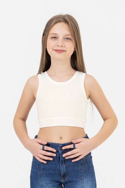 Thick Strap Stretch Cotton Comfortable Athlete Crop Tank Top Girls' Body Suitable for Daily Use
