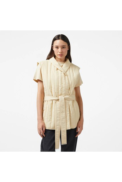 LW PADDED VERTICAL QUILT VEST Yelek