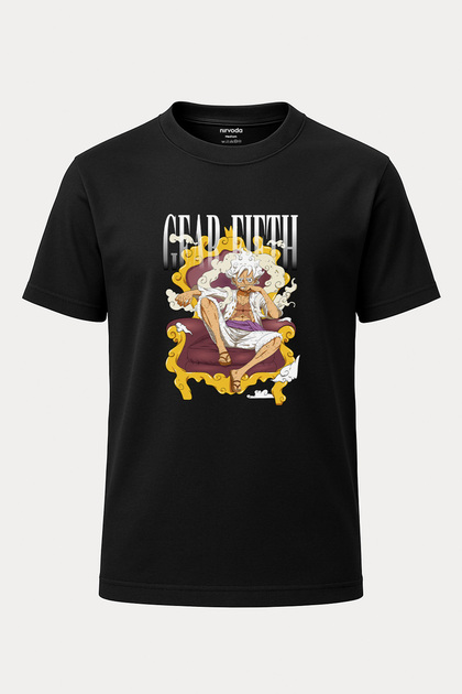 nirvoda Luffy One Piece Printed Loose Fit Crew Neck Unisex T-Shirt  