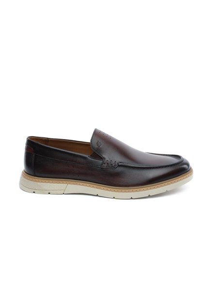 64669 Brown Genuine Leather Men's Loafer Shoes