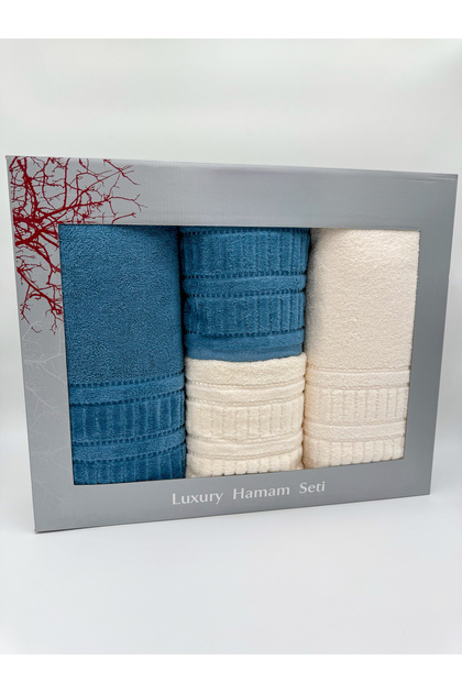 4'lü Kutulu Banyo Havlu Takımı 2 adet 50x90-2 adet 90x150