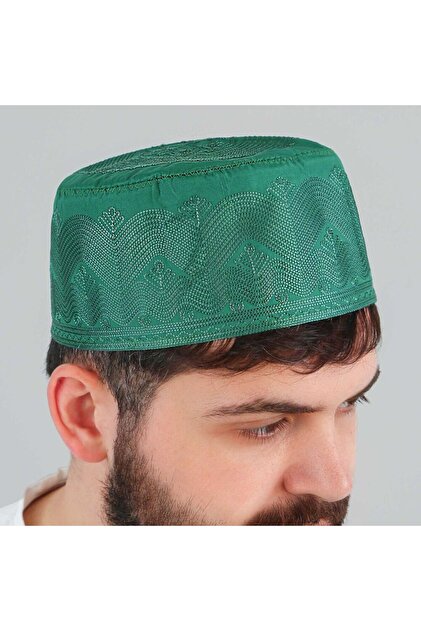 Mevlidhan Namaz Takkesi Topbaş Hafız Brodat Verde