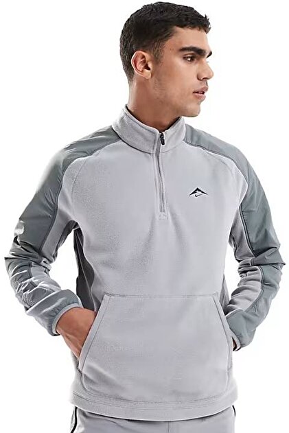 Nike Running Trail Polartec 1/4 zip fleece Erkek Yarım Fermuar