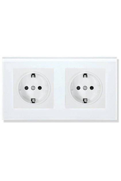 Priză dublă cu ramă din sticlă securizată WS2, 16A