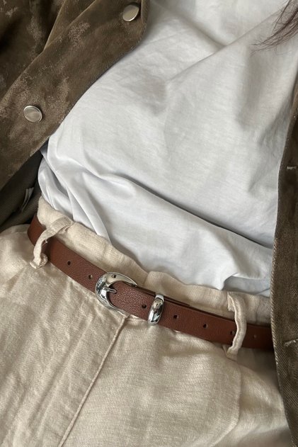 Aniela Women's Belt with Silver Buckle