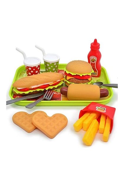 18-Piece Tableware Fast Food Pretend Play Set